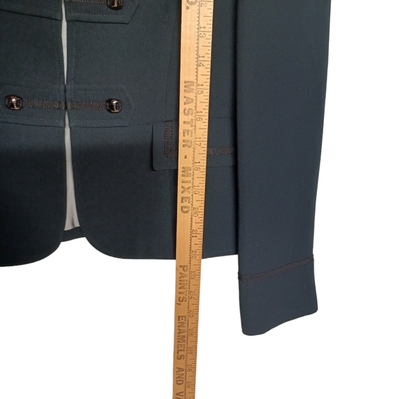 TAHARI Arthur S. Levine Navy Blue Military Style Long Sleeve Blazer Jacket 4 S - Picture 4 of 6